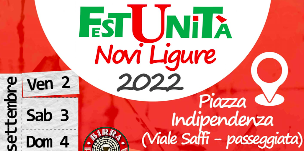 Al via da questa sera la Festa dell’Unità a Novi Ligure
