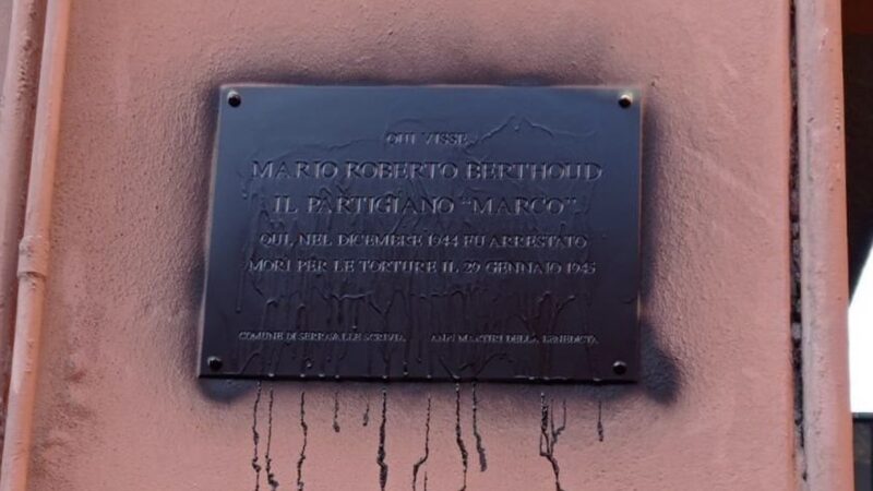 Serravalle, vandalizzata la targa alle memoria di Berthoud