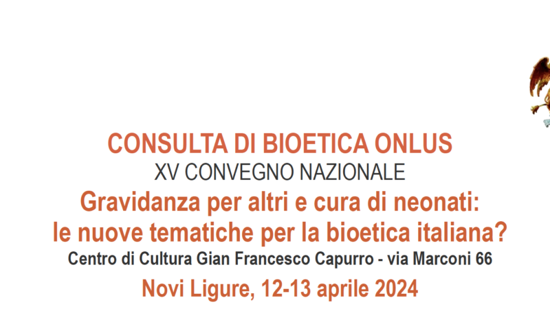 A Novi il 15° congresso nazionale della consulta di bioetica Onlus